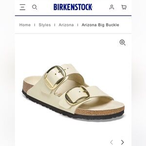 Birkenstock Arizona Big Buckle Sandal in Ecru (cream), 8-8.5US / 39EUB